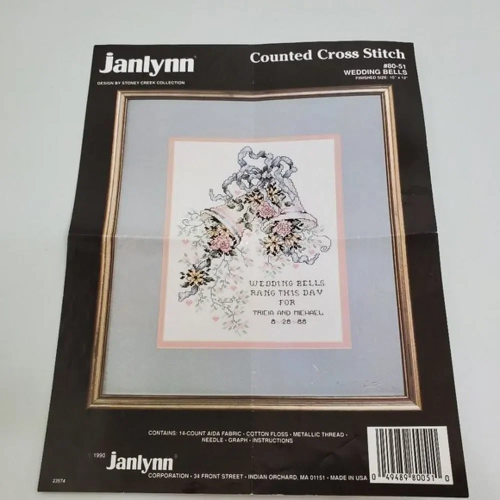 Janlynn Cross Stitch Pattern Wedding Bells 10 x 1‎
